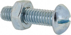 Value Collection - 5/16-18 UNC, 1-1/4" Length Under Head Slotted Drive Machine Screw - Round Head, Grade 2 Steel, Zinc-Plated Finish, Without Washer - Industrial Tool & Supply