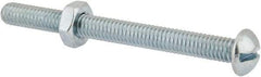 Value Collection - 5/16-18 UNC, 3-1/2" Length Under Head Slotted Drive Machine Screw - Round Head, Grade 2 Steel, Zinc-Plated Finish, Without Washer - Industrial Tool & Supply