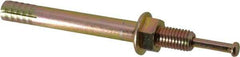 Wej-It - 5/8" Diam, 5/8" Drill, 6" OAL, 1-3/4" Min Embedment Hammer Drive Concrete Anchor - 1018 Iron (Pin)/Steel (Body), Zinc Yellow Dichromate Finish, Hex Nut Head, Hex Drive - Industrial Tool & Supply
