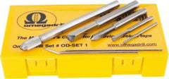 OmegaDrill - 5/64 to 1/4" Drill Size, Tap Extractor Drill Sets - 7 Pieces, Includes 2 Picks and Pin Vice - Exact Industrial Supply