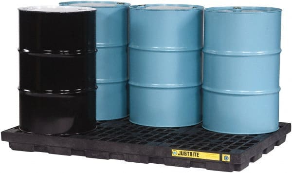 Justrite - 6 Drum, 73 Gallon Sump Capacity, Accumulation Center - Industrial Tool & Supply