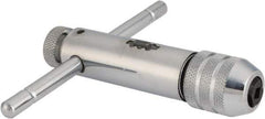 Irwin - 1/4 to 1/2" Tap Capacity, T Handle Tap Wrench - Ratcheting, 4" OAL - Exact Industrial Supply