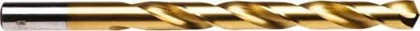 Irwin - 17/64" 135° High Speed Steel Jobber Drill - TiN Finish, Right Hand Cut, Spiral Flute, Straight Shank, 4-1/8" OAL, Split Point - Industrial Tool & Supply