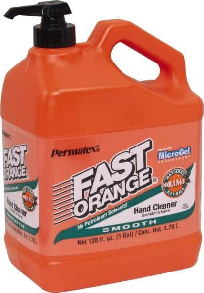 Permatex - 1 Gal Pump Bottle Liquid Hand Cleaner - Orange (Color), Citrus Scent - Industrial Tool & Supply