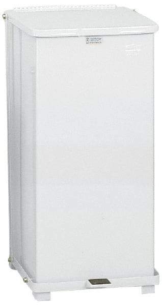 Rubbermaid - 24 Gal Square Unlabeled Trash Can - 30" High x 15" Long x 15" Wide, White, Steel - Industrial Tool & Supply