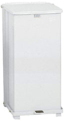 Rubbermaid - 24 Gal Square Unlabeled Trash Can - 30" High x 15" Long x 15" Wide, White, Steel - Industrial Tool & Supply