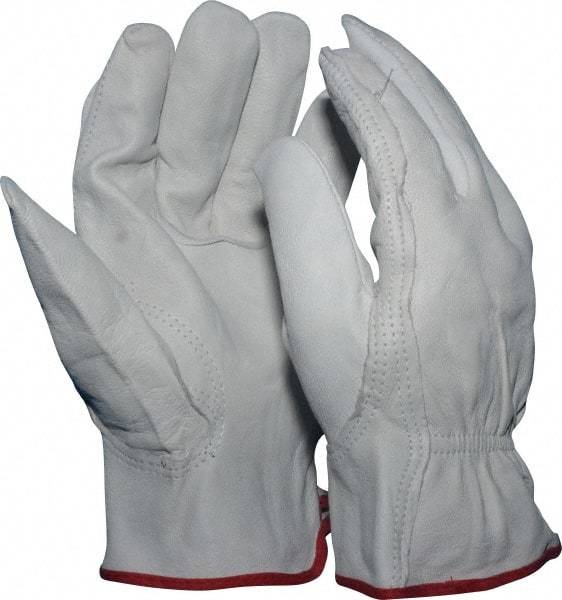 MCR Safety - Size S (7) Grain Goatskin General Protection Work Gloves - For Work & Driver, Uncoated, Slip-On Cuff, Full Fingered, White, Paired - Industrial Tool & Supply