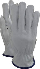 MCR Safety - Size XL (10) Grain Goatskin General Protection Work Gloves - For Work & Driver, Uncoated, Slip-On Cuff, Full Fingered, White, Paired - Industrial Tool & Supply
