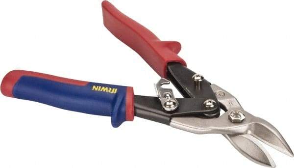 Irwin - 1-5/16" Length of Cut, Left Pattern Aviation Snip - 10" OAL, ProTouch Handle, 18 AWG Steel Capacity - Industrial Tool & Supply