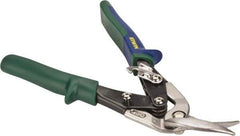 Irwin - 1-3/16" Length of Cut, Right Pattern Offset Aviation Snip - 9-1/2" OAL, ProTouch Handle, 18 AWG Steel Capacity - Industrial Tool & Supply