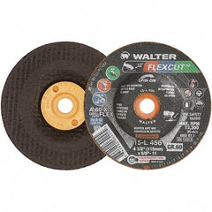 WALTER Surface Technologies - 4-1/2" Diam x 5/8" Hole, 60 Grit Surface Grinding Wheel - Aluminum Oxide, Medium Grade, 13,300 Max RPM - Industrial Tool & Supply