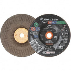 WALTER Surface Technologies - 5" Diam x 5/8" Hole, 100 Grit Surface Grinding Wheel - Aluminum Oxide, Fine Grade, 12,200 Max RPM - Industrial Tool & Supply