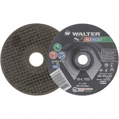 WALTER Surface Technologies - 7" Diam x 7/8" Hole, 36 Grit Surface Grinding Wheel - Aluminum Oxide, Very Coarse Grade, 8,600 Max RPM - Industrial Tool & Supply