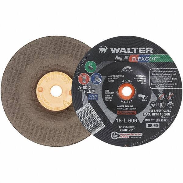 WALTER Surface Technologies - 7" Diam x 7/8" Hole, 60 Grit Surface Grinding Wheel - Aluminum Oxide, Medium Grade, 8,600 Max RPM - Industrial Tool & Supply