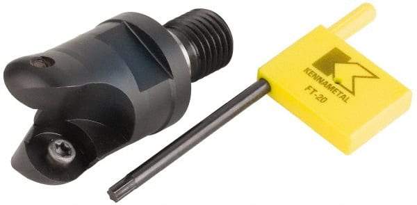 Kennametal - 31.75mm Cutting Diam, 1-1/4" Max Depth of Cut, Modular Connection Indexable Copy End Mill - 2 Inserts, RDHX 1604M0S Insert, KDM Toolholder - Industrial Tool & Supply
