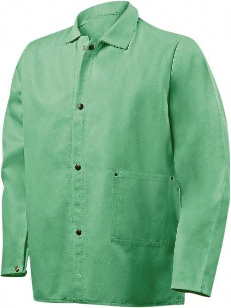 Steiner - Size XL Flame Resistant/Retardant Jacket - Green, Cotton, Snaps Closure, 52 to 54" Chest - Industrial Tool & Supply