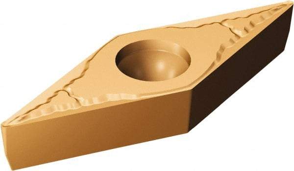 Sandvik Coromant - VBMT331 MM Grade 1125 Carbide Turning Insert - TiCN/Al2O3/TiN Finish, 35° Parallelogram, 3/8" Inscr Circle, 3/16" Thick, 1/64" Corner Radius - Industrial Tool & Supply