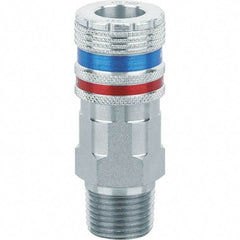 Dynabrade - 1/2 Male NPT Pneumatic Hose Coupler - Steel/Brass, 1/2" Body Diam - Industrial Tool & Supply