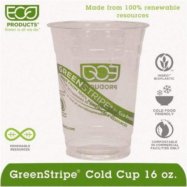 ECO PRODUCTS - Renewable & Compostable Cold Cups - 16 oz - Clear - Industrial Tool & Supply