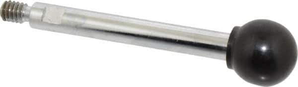 Gibraltar - 1/4-20 Stem, 3/4" Knob Diam, 5/16" Shaft Diam, Gear Lever Arm with Ball Knob - 3/8" Thread Length, 3.1" Handle Length, Steel Shaft, Phenolic Knob - Industrial Tool & Supply