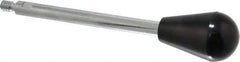 Gibraltar - 1/4-20 Stem, 1" Knob Diam, 0.31" Shaft Diam, Gear Lever Arm with Oval Knob - 3/8" Thread Length, 4.9" Handle Length, Steel Shaft, Phenolic Knob - Industrial Tool & Supply