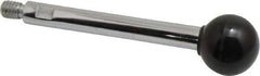 Gibraltar - 5/16-18 Stem, 1" Knob Diam, 3/8" Shaft Diam, Gear Lever Arm with Ball Knob - 7/16" Thread Length, 3.9" Handle Length, Steel Shaft, Phenolic Knob - Industrial Tool & Supply