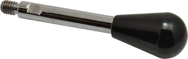 Gibraltar - 5/16-18 Stem, 1" Knob Diam, 0.39" Shaft Diam, Gear Lever Arm with Oval Knob - 7/16" Thread Length, 3.8" Handle Length, Steel Shaft, Phenolic Knob - Industrial Tool & Supply