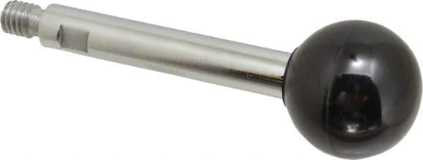 Gibraltar - 3/8-16 Stem, 1-3/8" Knob Diam, 1/2" Shaft Diam, Gear Lever Arm with Ball Knob - 1/2" Thread Length, 3.8" Handle Length, Steel Shaft, Phenolic Knob - Industrial Tool & Supply