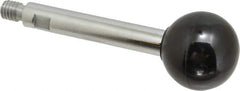 Gibraltar - 3/8-16 Stem, 1-3/8" Knob Diam, 1/2" Shaft Diam, Gear Lever Arm with Ball Knob - 1/2" Thread Length, 3.8" Handle Length, Steel Shaft, Phenolic Knob - Industrial Tool & Supply