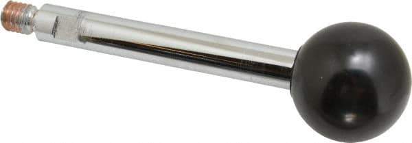 Gibraltar - 3/8-16 Stem, 1-3/8" Knob Diam, 0.47" Shaft Diam, Gear Lever Arm with Ball Knob - 1/2" Thread Length, 4.3" Handle Length, Steel Shaft, Phenolic Knob - Industrial Tool & Supply