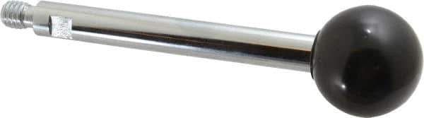 Gibraltar - 3/8-16 Stem, 1-3/8" Knob Diam, 1/2" Shaft Diam, Gear Lever Arm with Ball Knob - 1/2" Thread Length, 4.8" Handle Length, Steel Shaft, Phenolic Knob - Industrial Tool & Supply