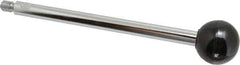 Gibraltar - 3/8-16 Stem, 1-3/8" Knob Diam, 0.47" Shaft Diam, Gear Lever Arm with Ball Knob - 1/2" Thread Length, 7.1" Handle Length, Steel Shaft, Phenolic Knob - Industrial Tool & Supply
