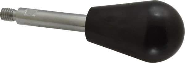 Gibraltar - 3/8-16 Stem, 1-5/8" Knob Diam, 0.47" Shaft Diam, Gear Lever Arm with Oval Knob - 1/2" Thread Length, 4-1/2" Handle Length, Steel Shaft, Phenolic Knob - Industrial Tool & Supply
