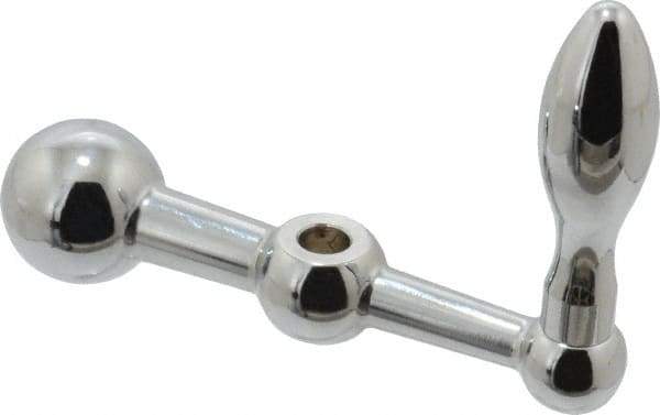 Gibraltar - 11/16" Hub Diam x 11/16" Hub Height Solid Crank Handle - 3/8" Reamed Bore, 1-1/4" Knob Diam, 3-1/4" High, 4" Center to Center, Steel - Industrial Tool & Supply