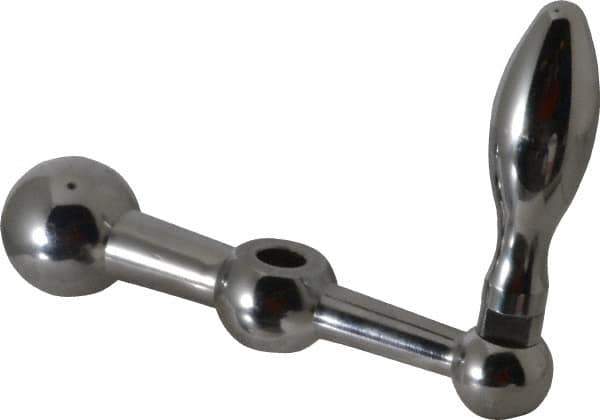 Gibraltar - 7/8" Hub Diam x 7/8" Hub Height Revolving Crank Handle - 1/2" Reamed Bore, 1-1/2" Knob Diam, 4-3/16" High, 5" Center to Center, Steel - Industrial Tool & Supply