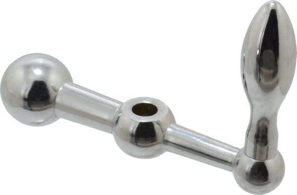 Gibraltar - 7/8" Hub Diam x 7/8" Hub Height Solid Crank Handle - 1/2" Reamed Bore, 1-1/2" Knob Diam, 3-15/16" High, 5" Center to Center, Steel - Industrial Tool & Supply