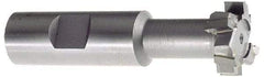 Interstate - 25/32" Cut Diam, 21/64" Cut Width, 13/32" Neck Diam, 3/4" Shank Diam, 3-1/4" OAL, M42 Cobalt T-Slot Cutter - Uncoated, 3/8" Bolt, Straight Teeth, 8 Teeth - Industrial Tool & Supply