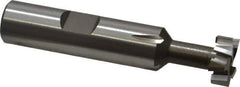 Interstate - 9/16" Cut Diam, 15/64" Cut Width, 17/64" Neck Diam, 1/2" Shank Diam, 2-19/32" OAL, M42 Cobalt T-Slot Cutter - Uncoated, 1/4" Bolt, Straight Teeth, 8 Teeth - Industrial Tool & Supply