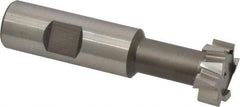 Interstate - 31/32" Cut Diam, 25/64" Cut Width, 17/32" Neck Diam, 3/4" Shank Diam, 3-7/16" OAL, M42 Cobalt T-Slot Cutter - Uncoated, 1/2" Bolt, Straight Teeth, 10 Teeth - Industrial Tool & Supply