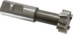 Interstate - 1-15/32" Cut Diam, 5/8" Cut Width, 25/32" Neck Diam, 1" Shank Diam, 4-7/16" OAL, M42 Cobalt T-Slot Cutter - Uncoated, 3/4" Bolt, Straight Teeth, 10 Teeth - Industrial Tool & Supply