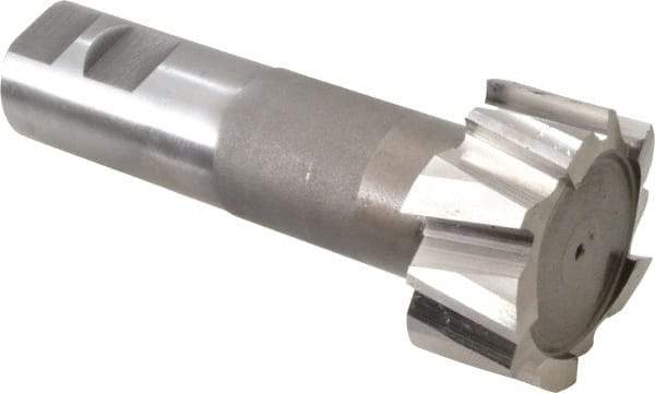 Interstate - 2-7/32" Cut Diam, 1-3/32" Cut Width, 1-9/32" Neck Diam, 1-1/4" Shank Diam, 5-3/8" OAL, M42 Cobalt T-Slot Cutter - Uncoated, 1-1/4" Bolt, Straight Teeth, 10 Teeth - Industrial Tool & Supply
