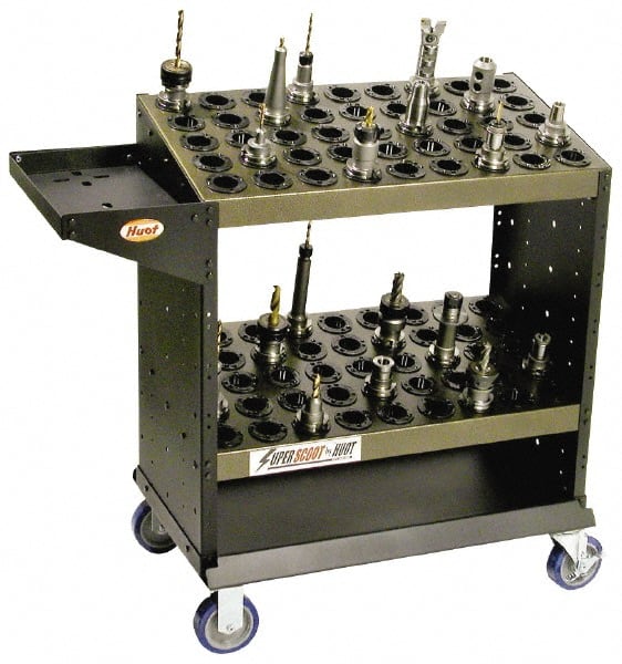Huot - 52 Tool Capacity, HSK100A Taper Size SuperScoot CNC Tool Cart - Industrial Tool & Supply