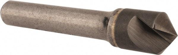 Hertel - 1/2" Head Diam, 3/8" Shank Diam, 1 Flute 100° Solid Carbide Countersink - Bright Finish, 2-1/2" OAL, Single End, Straight Shank, Right Hand Cut - Industrial Tool & Supply