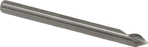 Hertel - 1/8" Head Diam, 1/8" Shank Diam, 1 Flute 60° Solid Carbide Countersink - Bright Finish, 1-1/2" OAL, Single End, Straight Shank, Right Hand Cut - Industrial Tool & Supply