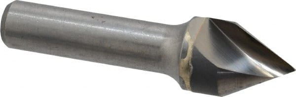 Hertel - 3/4" Head Diam, 1/2" Shank Diam, 1 Flute 60° Solid Carbide Countersink - Industrial Tool & Supply
