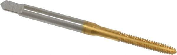 Hertel - #4-40 UNC H3 Thread Limit Plug Thread Forming Tap - High Speed Steel, TiN Finish, 1-7/8" OAL - Exact Industrial Supply