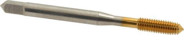 Hertel - #10-32 UNF H4 Thread Limit Plug Thread Forming Tap - High Speed Steel, TiN Finish, 2-3/8" OAL - Exact Industrial Supply