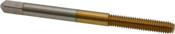 Hertel - M4x0.70 Metric Coarse D6 Thread Limit Bottoming Thread Forming Tap - High Speed Steel, TiN Finish, 2-1/8" OAL - Exact Industrial Supply