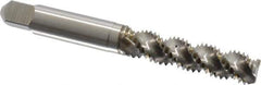Hertel - M8x1.25 Metric Coarse 3 Flute 6H Bottoming Spiral Flute Tap - High Speed Steel, 2-23/32" OAL, Right Hand Flute, Right Hand Thread, D5 - Exact Industrial Supply
