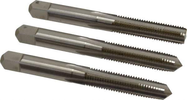 Hertel - 5/16-24 UNF, 4 Flute, Bottoming, Plug & Taper, Bright Finish, High Speed Steel Tap Set - 2-23/32" OAL, 2B/3B Class of Fit - Industrial Tool & Supply